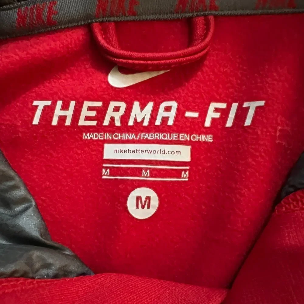 Nike Therma - Fit Mens Hoodie Red Pullover Sweatshirt